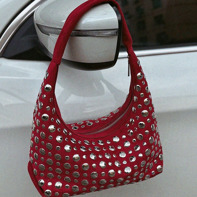 Luxury Bags Women Brands - Tas Ember Berhias Rivet Kulit Mewah