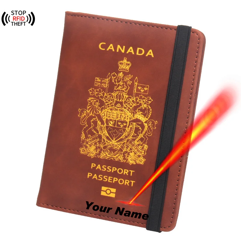 Luxury Bags Canada - Penutup paspor Kanada kustom dengan nama