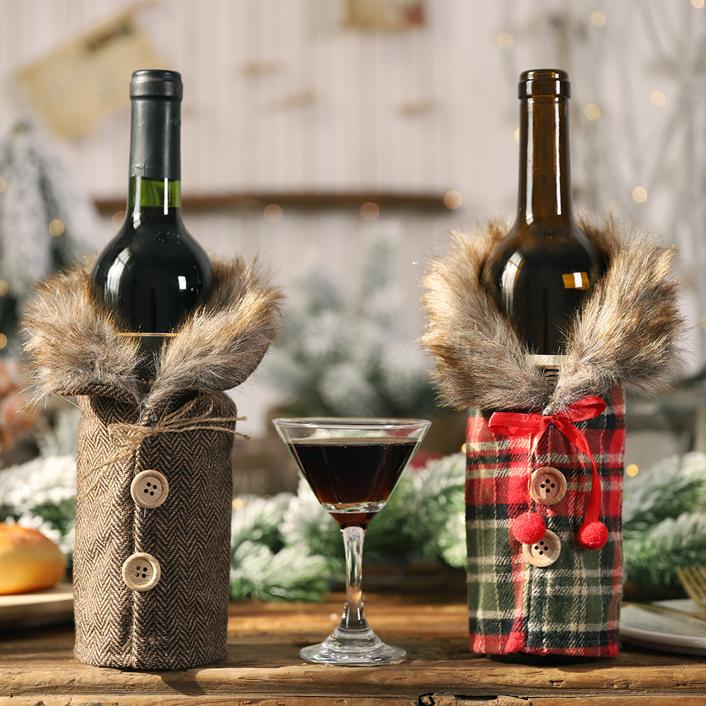 Luxury Xmas Bags - Penutup Botol Anggur Natal Mewah Rok