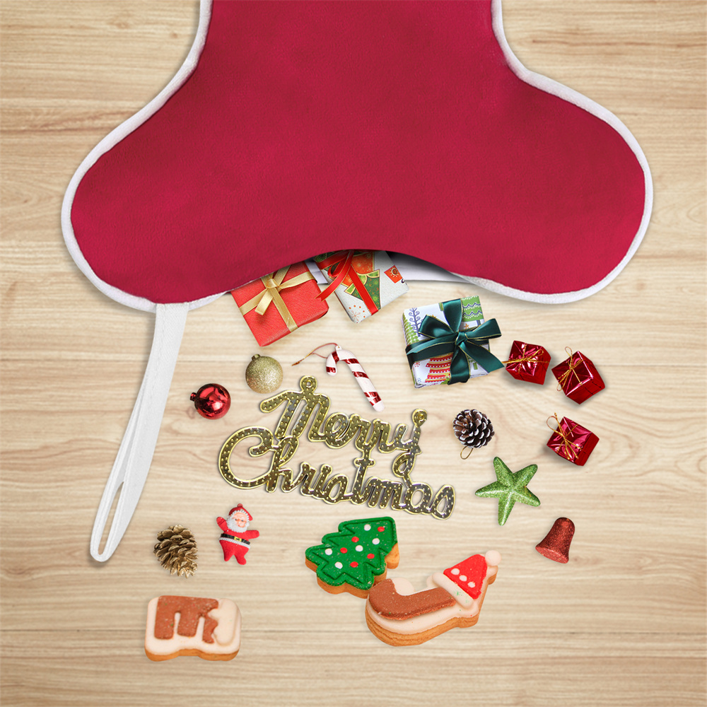 Stoking beludru anjing Natal,  - Luxury Xmas Bags ulasan dan harga