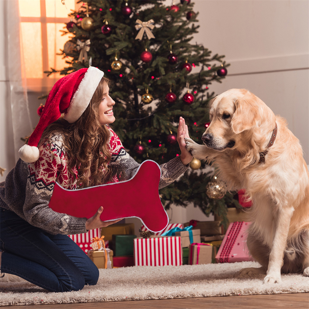 Stoking beludru anjing Natal,  - Luxury Xmas Bags ulasan dan harga