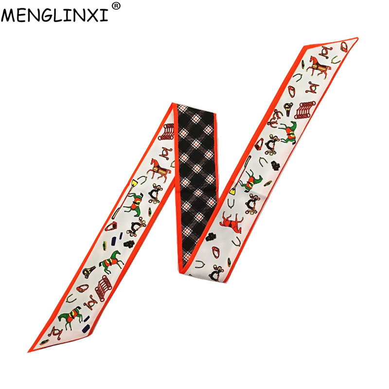 Syal Skinny Kotak-kotak Kuda T - Luxury Bags Women Brands ulasan dan harga