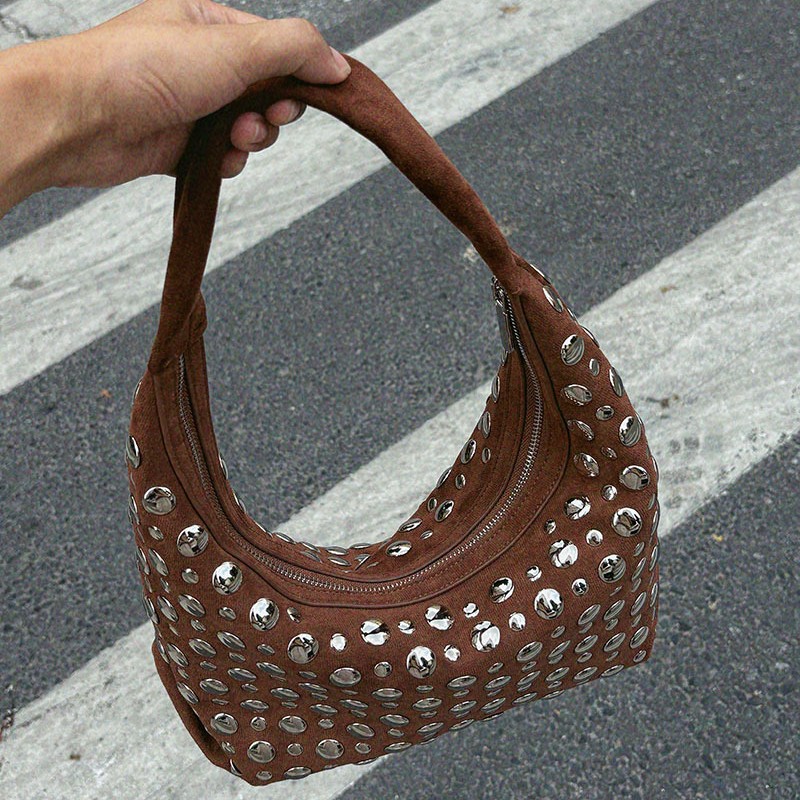 Tas Ember Berhias Rivet Kulit  - Luxury Bags Women Brands ulasan dan harga