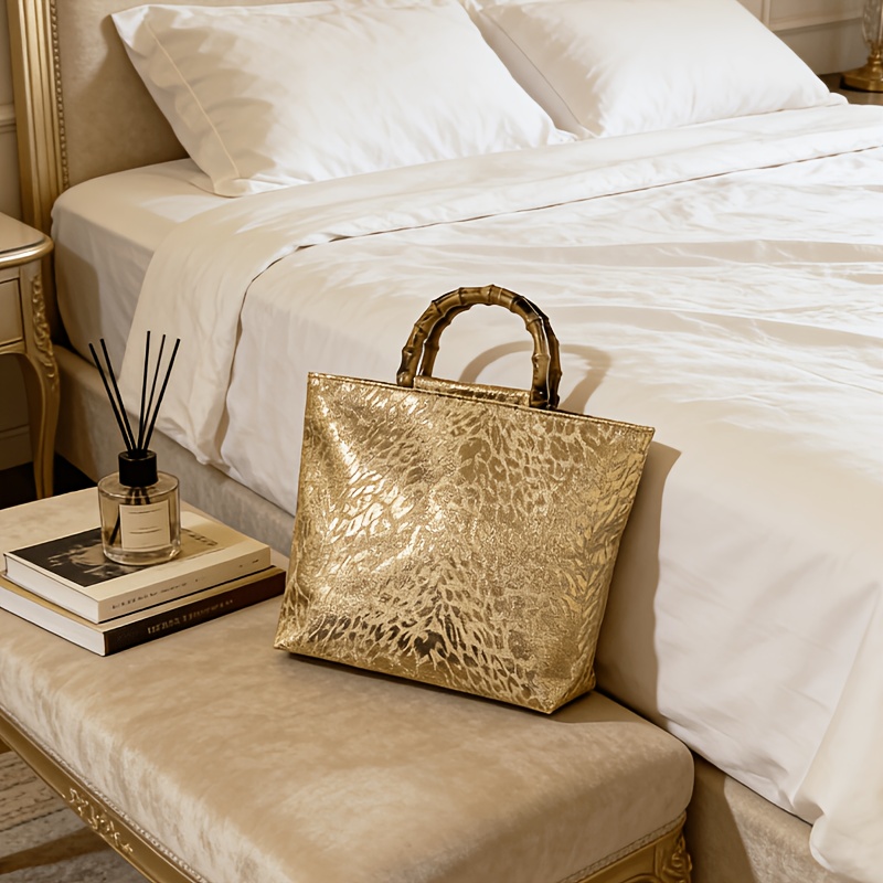 Tas tote jacquard daun emas me - Luxury Bags Big ulasan dan harga